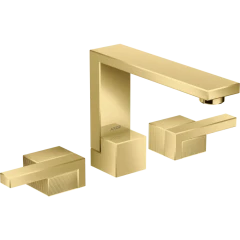 Смеситель для раковины AXOR Edge на 3 отверстия 130 со сливным клапаном Push-Open с алмазной огранкой, полированное золото арт. 46051990