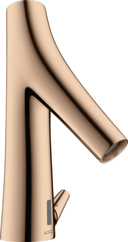 Купить купить смеситель для раковины axor starck organic, электронный, с регулировкой температуры, питание от сети 230v, полированное красное золото арт. 12173300