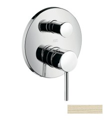 Смеситель для ванны Axor Starck, однорычажный, скрытого монтажа, с круглой рычаговой рукояткой, шлифованный никель арт. 10416820