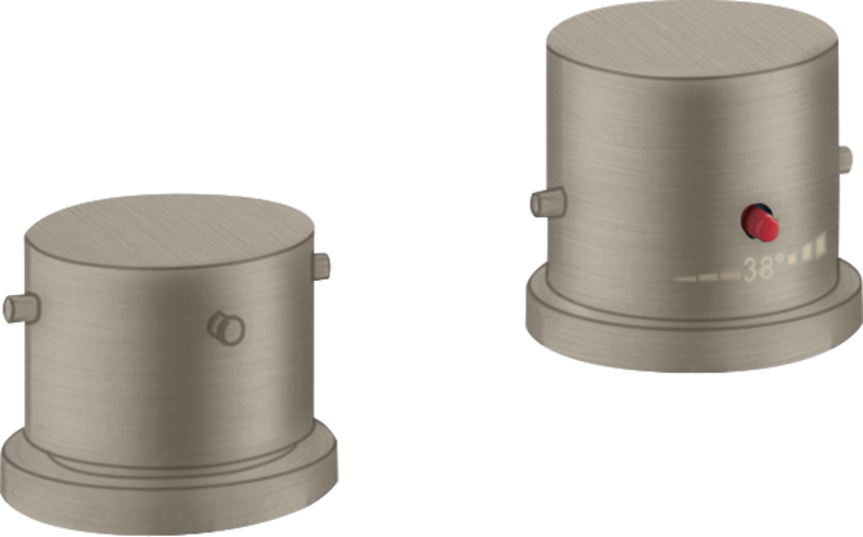 Купить купить термостат на край ванны axor starck, на 2 отверстия, с рукоятками zero, шлифованный никель арт. 10480820