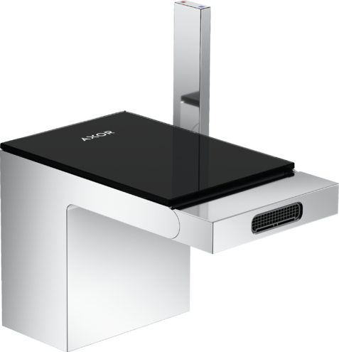 Купить купить смеситель для биде axor myedition со сливным клапаном push-open, зеркальный черный, хром арт. 47210600