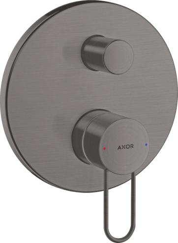 Купить купить смеситель для ванны axor uno однорычажный, скрытого монтажа, с рукояткой-петлей, шлифованный черный, хром арт. 38426340