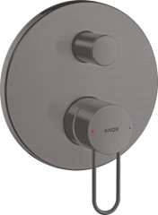 Смеситель для ванны AXOR Uno однорычажный, скрытого монтажа, с рукояткой-петлей, шлифованный черный, хром арт. 38426340