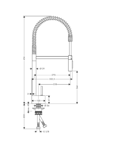 Купить купить кухонный смеситель axor starck 240 мм semi-pro eco арт. 12803000