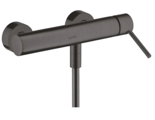 Купить купить смеситель для душа axor starck, однорычажный, внешнего монтажа, с плоской рычаговой рукояткой, шлифованный черный, хром арт. 10665340