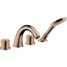 Купить купить смеситель для ванны axor starck, на 4 отверстия, монтаж на плитку, с рукоятками zero, полированное красное золото арт. 10451300