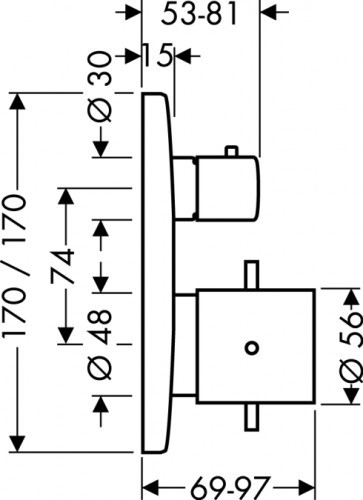 Купить купить термостат axor urquiola запорный вентиль переключатель потоков для скрытого монтажа, хром арт. 10726000