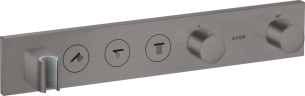 Купить купить термостат axor showersolutions select 530/90, для 3 потребителей, скрытого монтажа, шлифованный черный, хром арт. 18356340