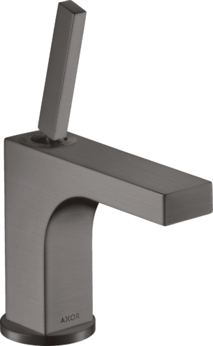 Купить купить смеситель раковины axor citterio 90, с тонкой рукояткой, для гостевой раковины, со сливным гарнитуром, матовый черный, хром арт. 39035340
