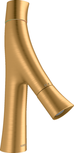 Купить купить смеситель для раковины axor starck organic 80, с двумя рукоятками, с не запираемым сливным набором, шлифованное золото арт. 12011250