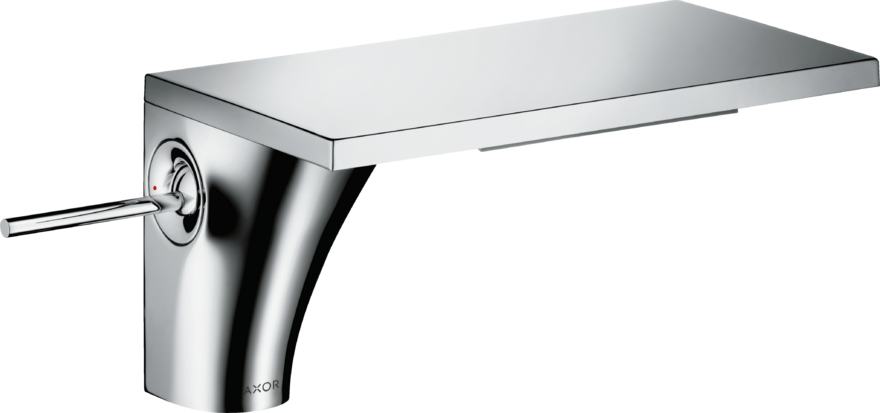 Купить купить смеситель для раковины axor massaud, однорычажный, 110, с не запираемым сливным набором, шлифованный черный, хром арт. 18010340