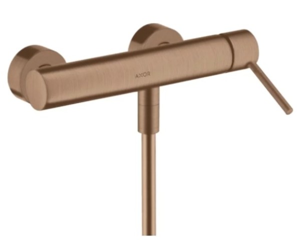 Купить купить смеситель для душа axor starck, однорычажный, внешнего монтажа, с плоской рычаговой рукояткой, шлифованное красное золото арт. 10665310