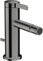 Смеситель для биде, Axor One, однорычажный, со сливным гарнитуром, полированный черный, хром арт. 48210330