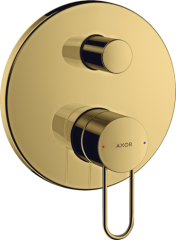 Смеситель для ванны AXOR Uno однорычажный, скрытого монтажа, с рукояткой-петлей, полированное золото арт. 38426990