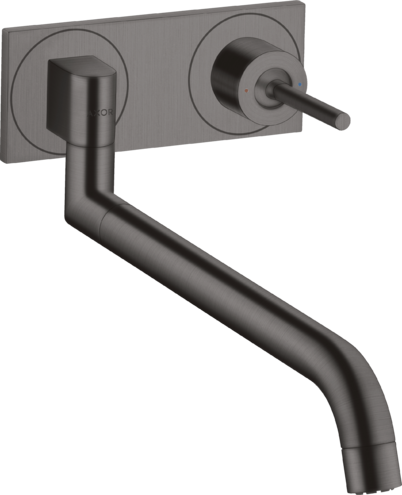 Купить купить смеситель для кухни axor uno однорычажный, настенный, матовый черный, хром арт. 38815340