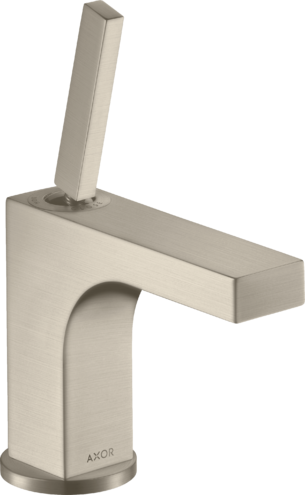 Купить купить смеситель раковины axor citterio 90, с тонкой рукояткой, для гостевой раковины, со сливным гарнитуром, матовый никель арт. 39035820