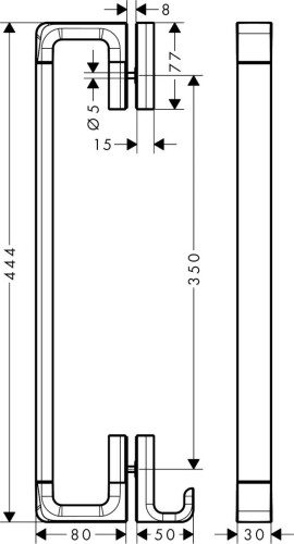 Купить купить ручка для двери душевой axor universal softsquare 444 мм, полированное золото арт. 42837990