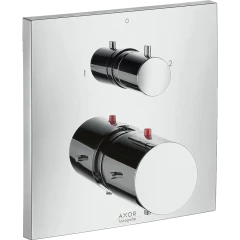 Термостат для душа Axor Starck, с запорным/переключающим вентилем, шлифованный черный, хром арт. 10726340