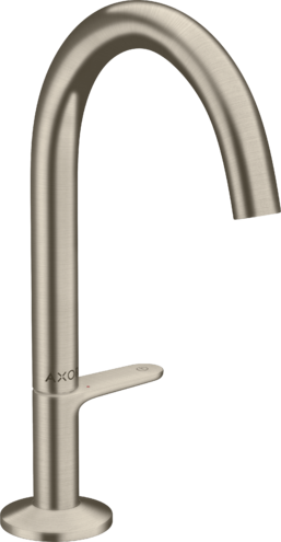Купить купить смеситель для раковины axor select 170, со сливным клапаном push-open, шлифованный никель арт. 48020820