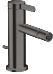 Смеситель для биде, Axor One, однорычажный, со сливным гарнитуром, шлифованный черный, хром арт. 48210340