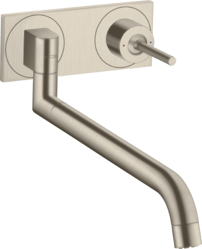 Купить купить смеситель для кухни axor uno однорычажный, настенный, матовый никель арт. 38815820