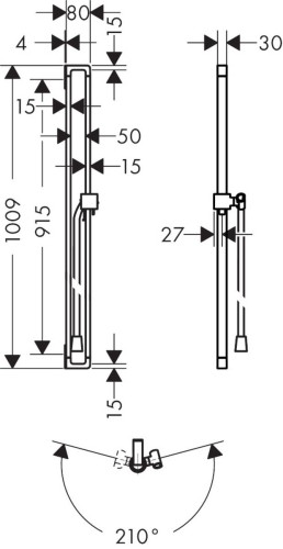 Купить купить душевая штанга axor citterio e 0,90 м матовая бронза арт. 36736140