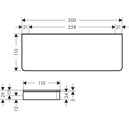 Купить купить полочка axor universal softsquare 300 мм, хром арт. 42838000