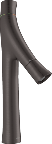 Купить купить смеситель для раковины axor starck organic 170, с двумя рукоятками, для накладной раковины, с не запираемым сливным набором, шлифованный черный, хром арт. 12012340