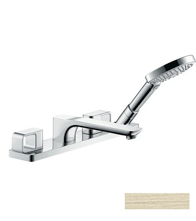 Купить купить смеситель для ванны axor urquiola, на 4 отверстия, монтаж на плитку, шлифованный никель арт. 11445820