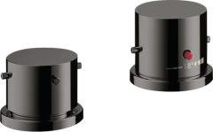 Термостат на край ванны Axor Starck, на 2 отверстия, с рукоятками zero, полированный черный, хром арт. 10480330