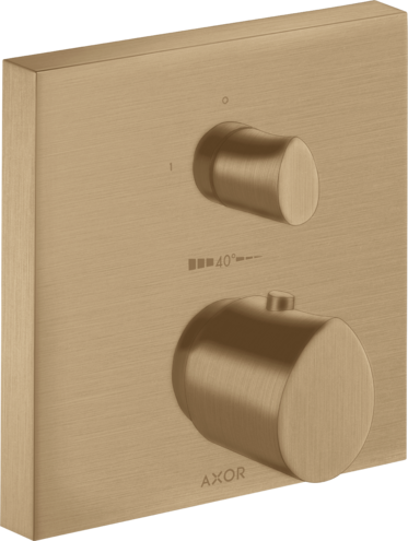 Купить купить термостат axor starck organic, с запорным вентилем, шлифованная бронза арт. 12715140