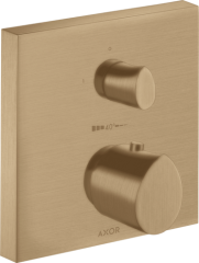 Термостат Axor Starck Organic, с запорным вентилем, шлифованная бронза арт. 12715140