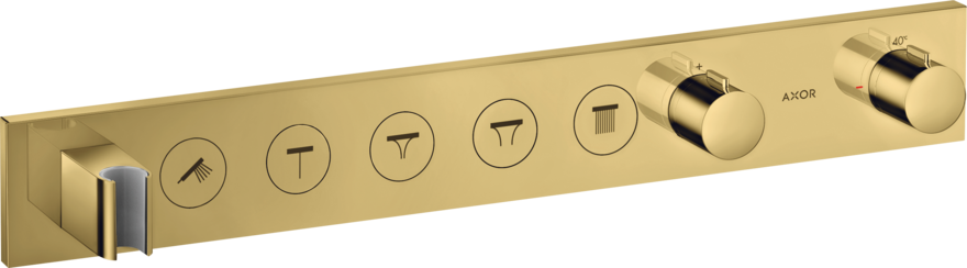 Купить купить термостат axor showerselect select 670/90, для 5 потребителей, скрытого монтажа, полированное золото золото арт. 18358990