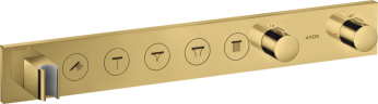 Купить купить термостат axor showerselect select 670/90, для 5 потребителей, скрытого монтажа, полированное золото золото арт. 18358990