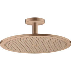Верхний душ Axor ShowerSolutions, 350, 1 jet, потолочным подсоединением, шлифованное красное золото арт. 26035310
