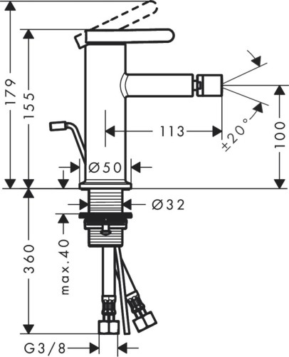 Купить купить смеситель для биде, axor one, однорычажный, со сливным гарнитуром, полированное золото арт. 48210990