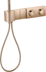 Модуль термостата AXOR Edge 470/100 для 2 потребителей скрытого монтажа с алмазной огранкой, полированное красное золото арт. 46701300