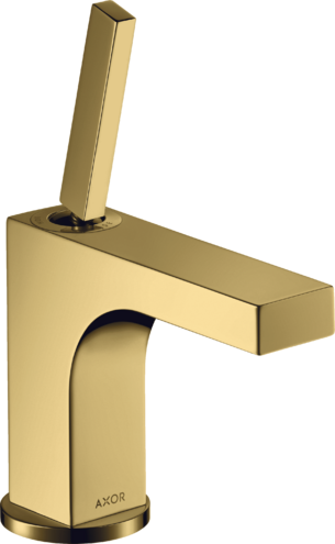 Купить купить смеситель раковины axor citterio 90, с тонкой рукояткой, для гостевой раковины, со сливным гарнитуром, полированное золото арт. 39035990