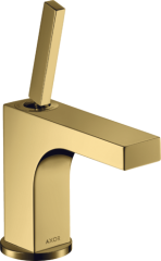 Смеситель раковины AXOR Citterio 90, с тонкой рукояткой, для гостевой раковины, со сливным гарнитуром, полированное золото арт. 39035990