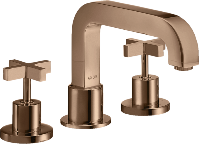 Купить купить смеситель axor citterio на край ванны на 3 отверстия с крестообразными рукоятками, полированное красное золото арт. 39436300