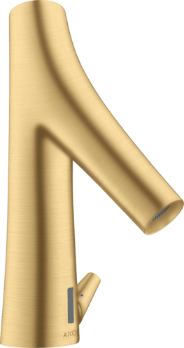 Купить купить смеситель для раковины axor starck organic, электронный, с регулировкой температуры, питание от сети 230v, шлифованное золото арт. 12173250