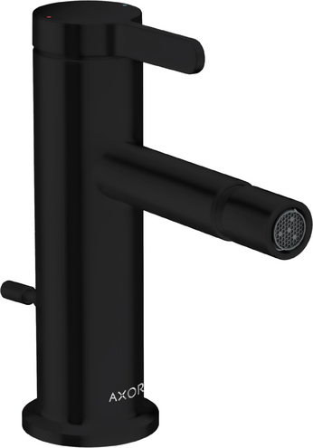 Купить купить смеситель для биде, axor one, однорычажный, со сливным гарнитуром, матовый черный арт. 48210670