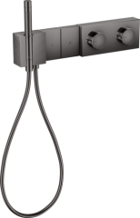 Модуль термостата AXOR Edge 470/100 для 2 потребителей скрытого монтажа с алмазной огранкой, полированный черный, хром арт. 46701330