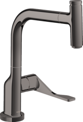 Смеситель для кухни AXOR Citterio Select 230, с вытяжным изливом, полированный черный, хром арт. 39861330