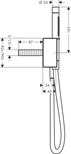 Купить купить porter-набор axor edge с ручным душем 2jet и душевым шлангом, хром арт. 46520000