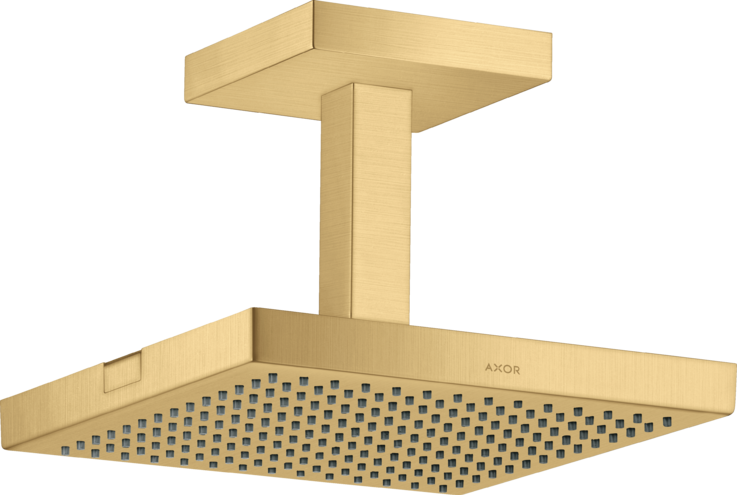 Купить купить верхний душ axor showersolutions 240/240 1jet, с потолочным подсоединением, потолочное соединение, 24x24 см, шлифованное золото арт. 10929250