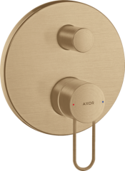 Смеситель для ванны AXOR Uno с рукояткой петлей со встроенной защитной комбинацией, шлифованная бронза арт. 38428140