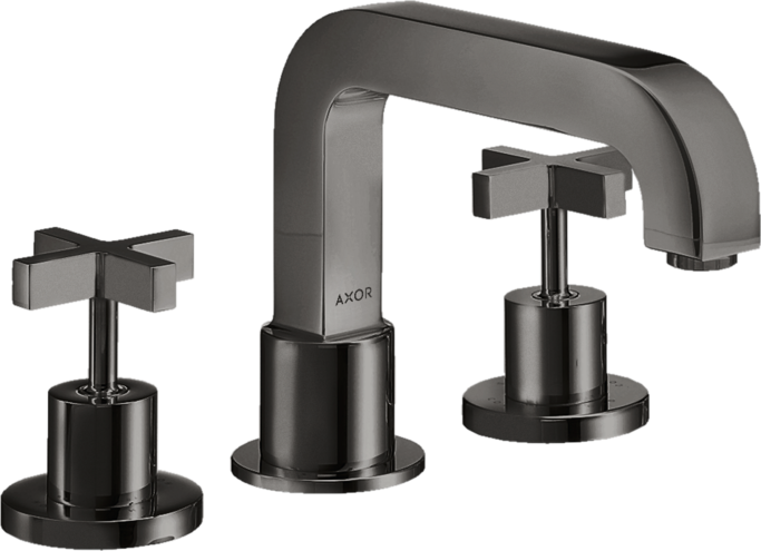 Купить купить смеситель axor citterio на край ванны на 3 отверстия с крестообразными рукоятками, полированный черный, хром арт. 39436330