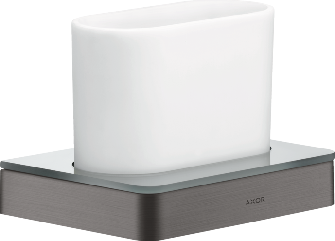 Купить купить стаканчик для зубных щеток axor universal softsquare матовый черный, хром арт. 42834340