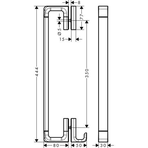 Купить купить ручка для двери душевой axor universal softsquare 444 мм, хром арт. 42837000